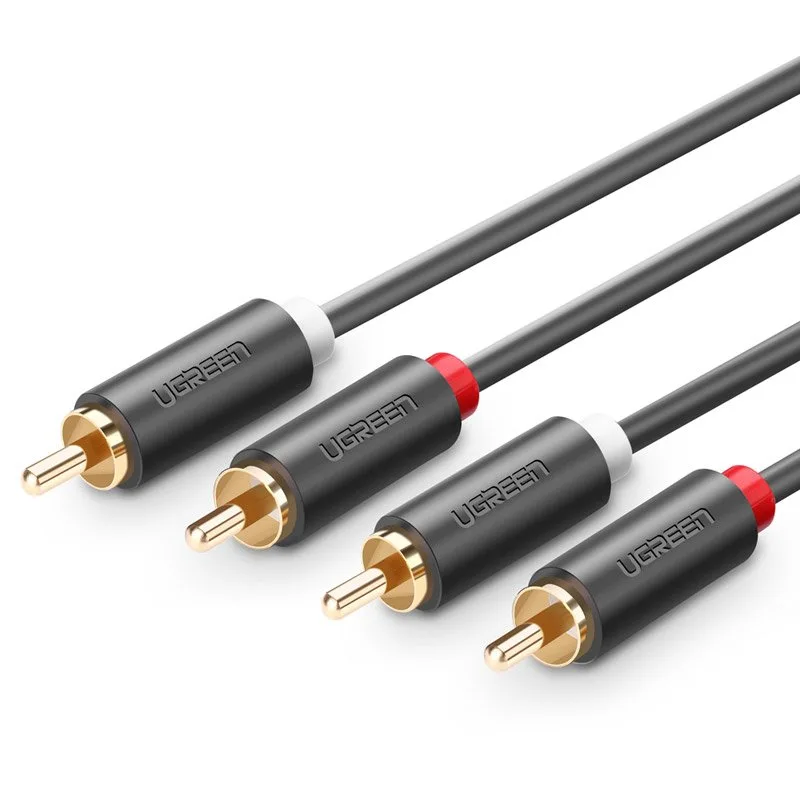 Kabel przewód stereo audio video 2 RCA 2x Cinch 5m szary 2