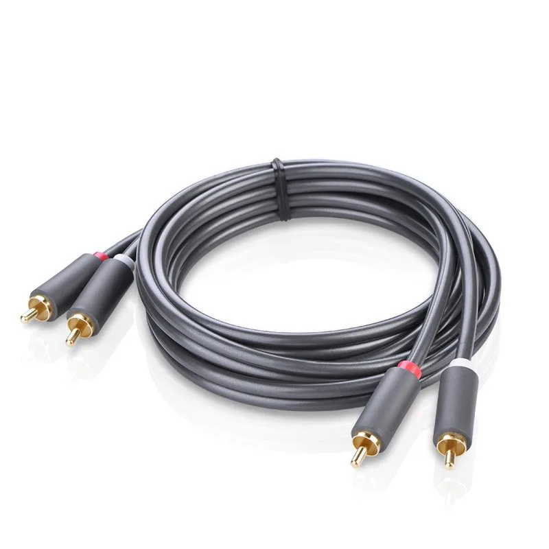 Kabel przewód stereo audio video 2 RCA 2x Cinch 5m szary 3