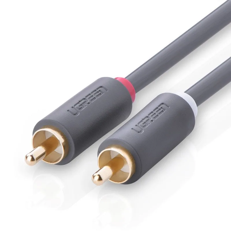 Kabel przewód stereo audio video 2 RCA 2x Cinch 5m szary 5