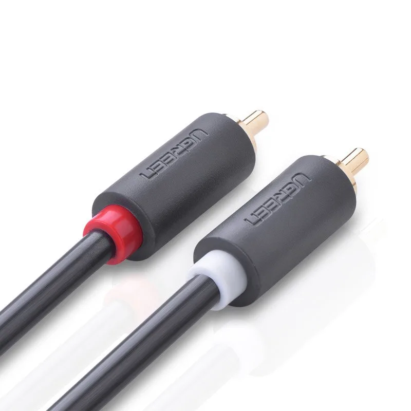 Kabel przewód stereo audio video 2 RCA 2x Cinch 5m szary 6