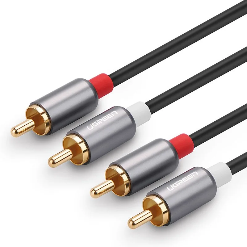 Kabel przewód stereo audio video 2 RCA 2x Cinch 5m szary 8