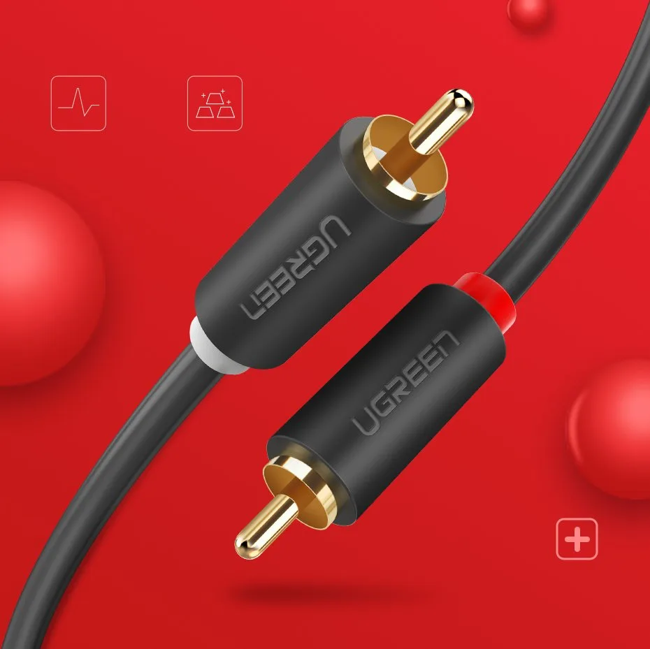 Kabel przewód stereo audio video 2 RCA 2x Cinch 5m szary 9