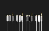 3,5 mm mini jack AUX + stereo mikrofon / slušalice razdjelnik, 20 cm, srebrni 9
