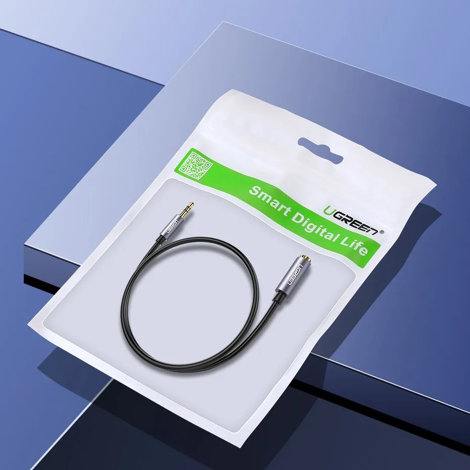 AUX 3,5 mm mini jack 1 m strieborný predlžovací kábel pre slúchadlá 11