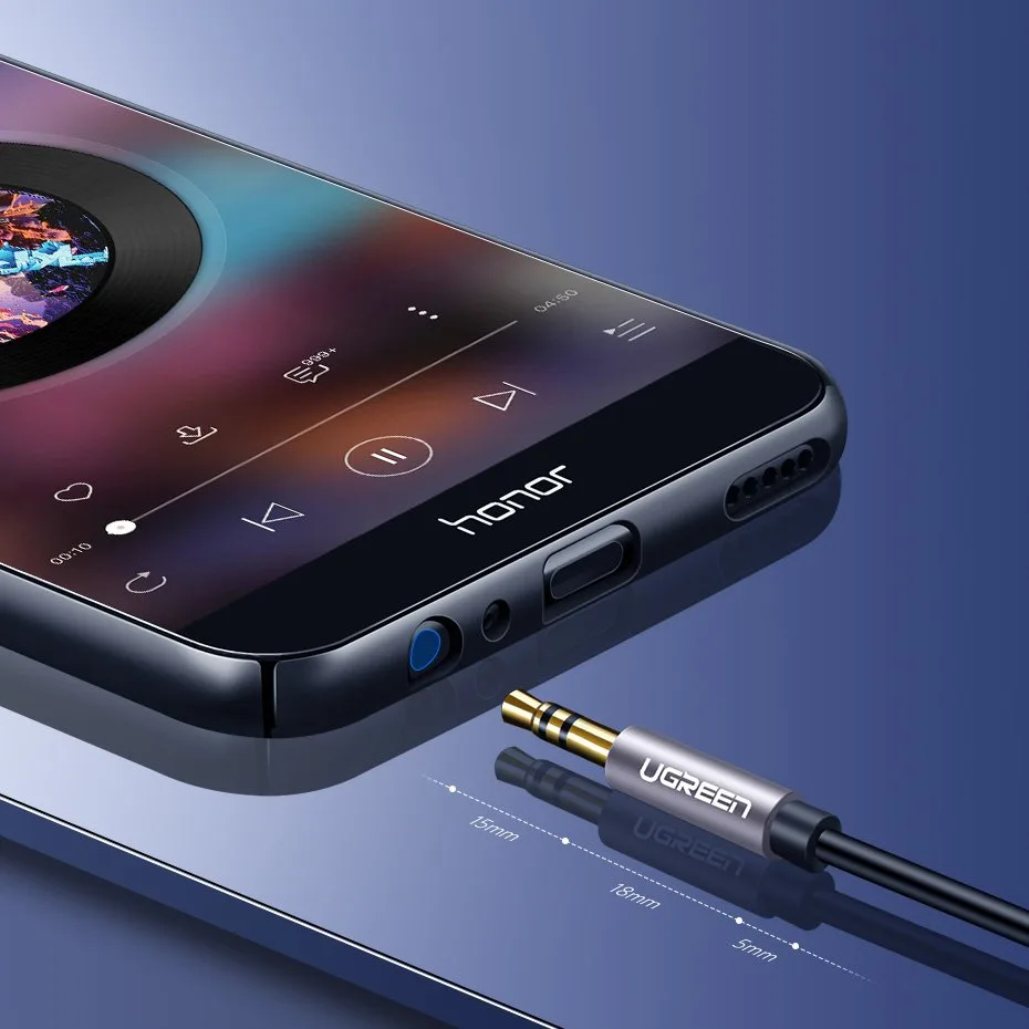 AUX 3,5 mm mini jack 1 m strieborný predlžovací kábel pre slúchadlá 9