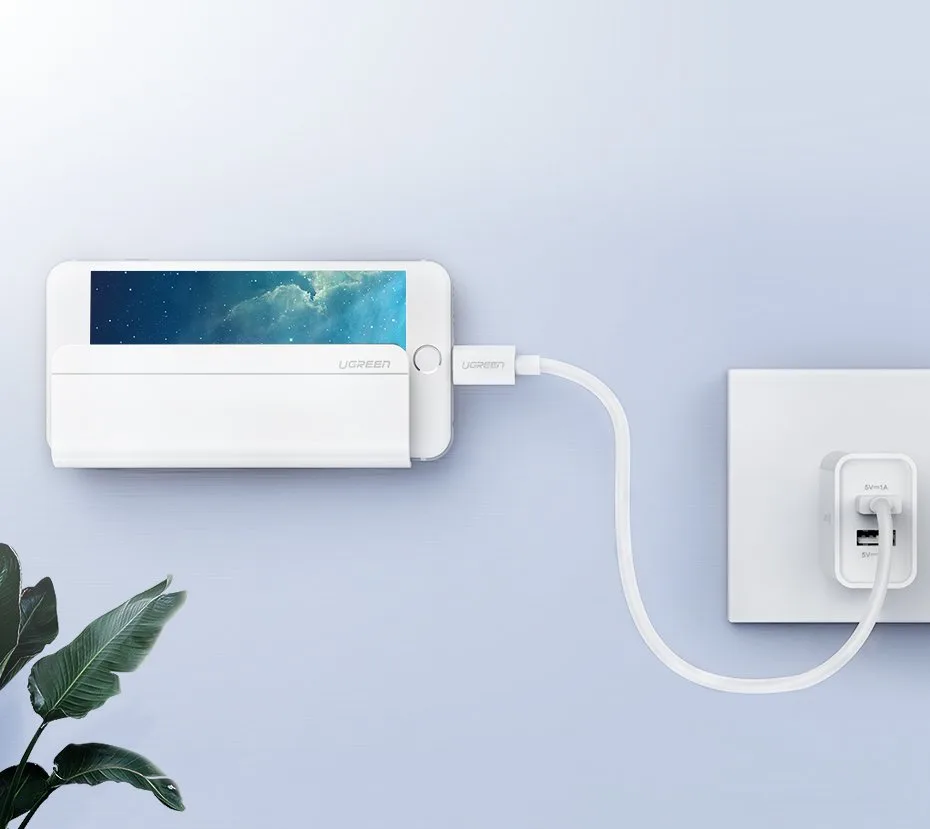 Wall-mounted phone/tablet/smartphone charging shelf, white 5