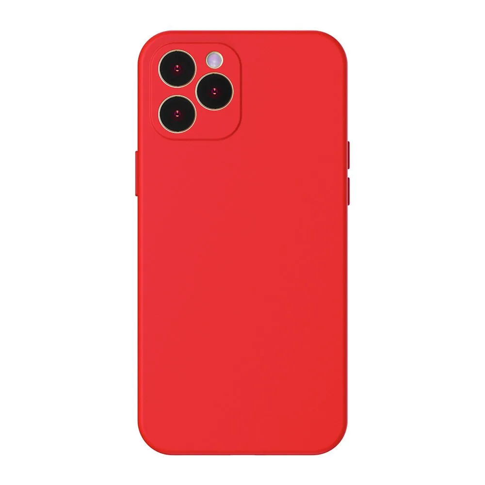 Rugalmas gél tok iPhone 12 Pro Max Liquid Silica Gel tokhoz, piros