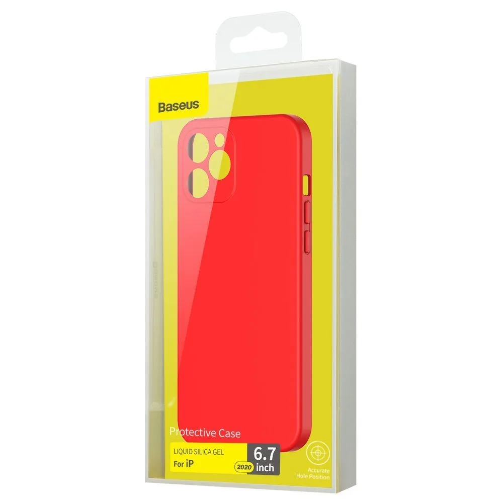 Fleksibilna gel maska za iPhone 12 Pro Max Liquid Silica Gel Case, crvena 5