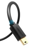 Kábel USB na mini USB, 480 Mbps, 3 m, čierny 2
