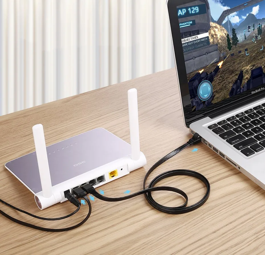 Lapos patch kábel, STP RJ45 Cat 7 10 Gbps 10 m fekete LAN kábel 9