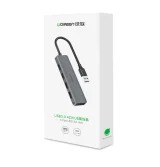 USB port hub – 4x USB 3.2 mikro USB tápcsatlakozóval, szürke 5