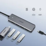 USB port hub – 4x USB 3.2 mikro USB tápcsatlakozóval, szürke 8