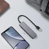 USB port hub – 4x USB 3.2 mikro USB tápcsatlakozóval, szürke 9