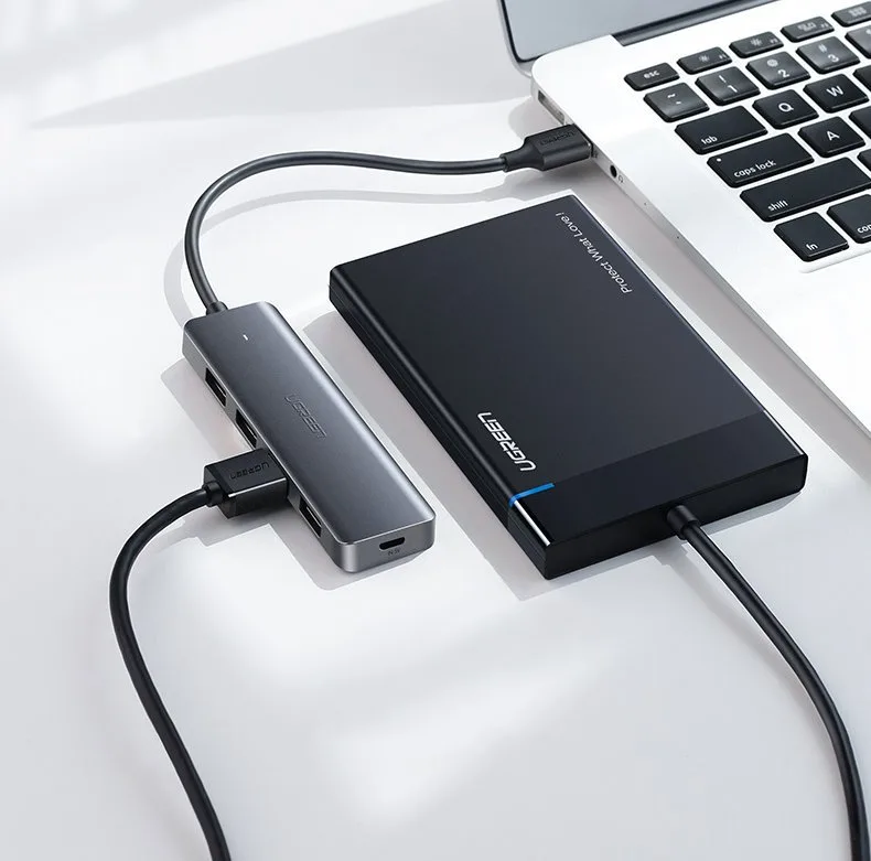USB-C Hub - 4x USB 3.2 with USB-C power port, gray 6