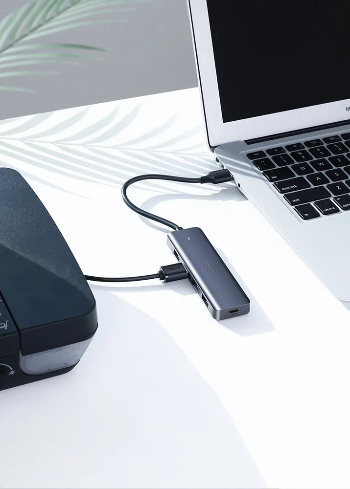 Hub USB-C - 4x USB 3.2 cu port de alimentare USB-C, gri 8