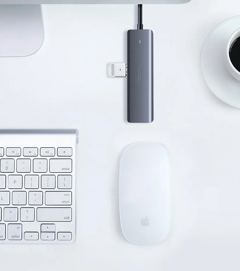 Hub USB-C - 4x USB 3.2 cu port de alimentare USB-C, gri 9