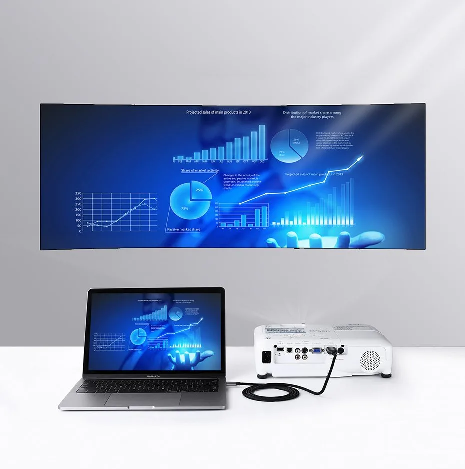 Cablu adaptor HDMI la USB-C, 4K 60Hz, 1,5 m, negru și gri 3