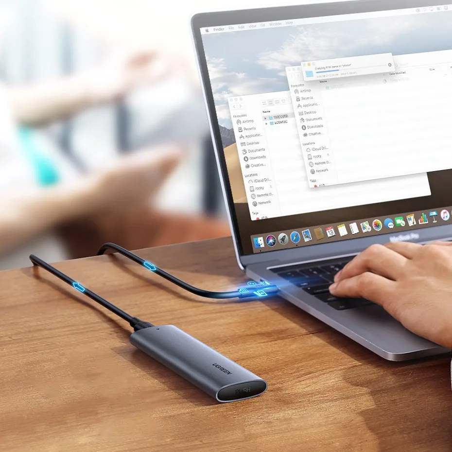 M.2 SuperSpeed 10 Gbps SSD-tok + 0,5 m-es USB-C kábel, szürke 3