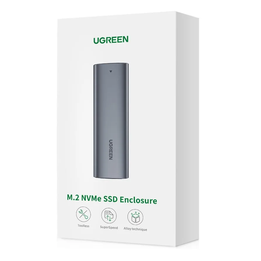 M.2 SuperSpeed 10 Gbps SSD-tok + 0,5 m-es USB-C kábel, szürke 5