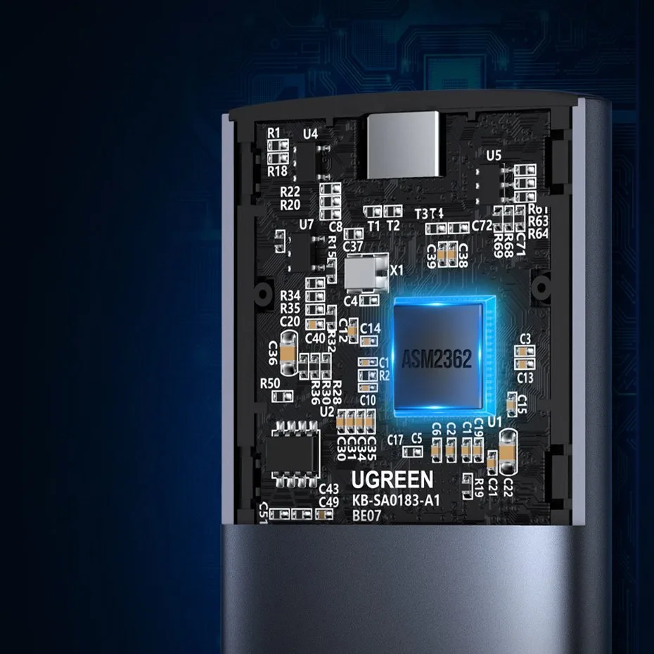 M.2 SuperSpeed 10 Gbps SSD-tok + 0,5 m-es USB-C kábel, szürke 6