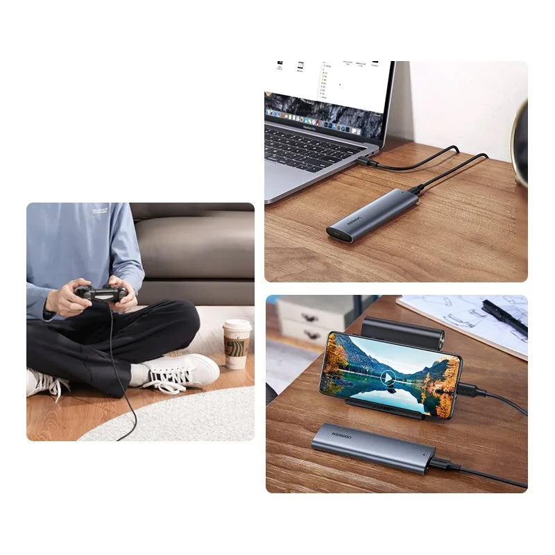 M.2 SuperSpeed 10 Gbps SSD-tok + 0,5 m-es USB-C kábel, szürke 8
