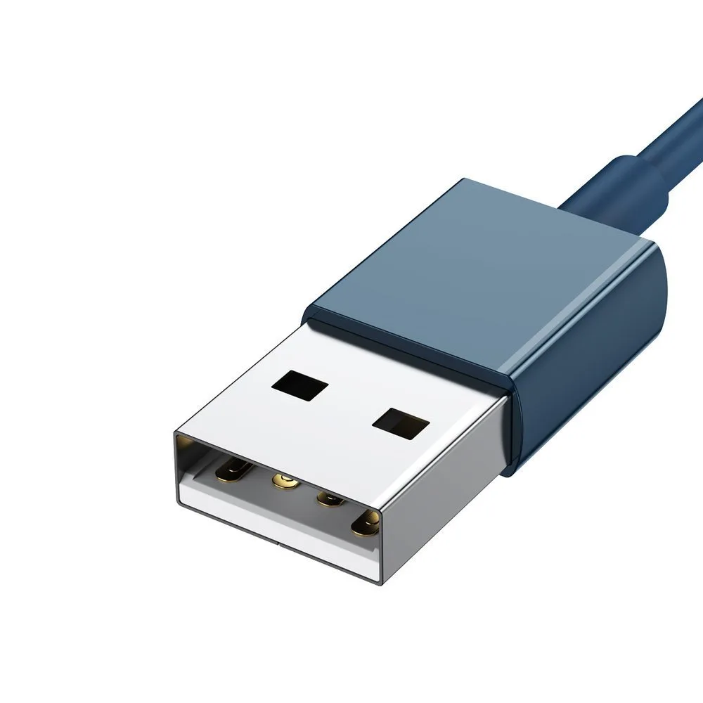 3w1 kabel przewód uniwersalny USB - Lightning / USB-C / micro USB 3.5A 1.5m niebieski 10
