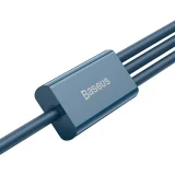 3-in-1 universal USB cable - Lightning / USB-C / micro USB 3.5A 1.5m blue 3