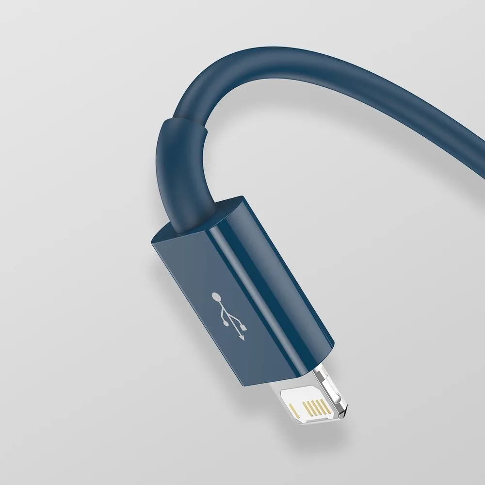 3w1 kabel przewód uniwersalny USB - Lightning / USB-C / micro USB 3.5A 1.5m niebieski 7