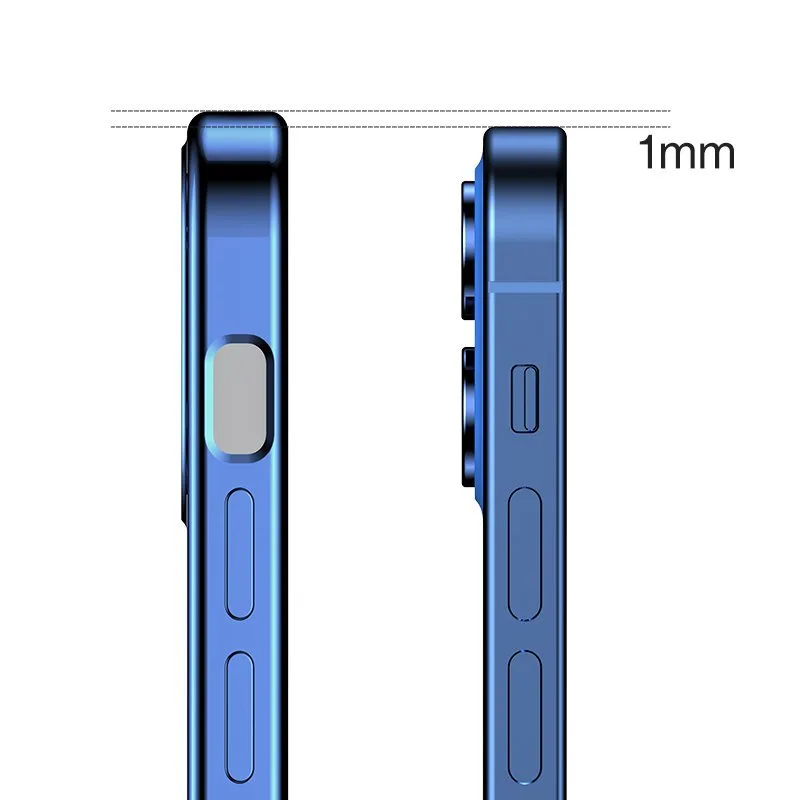 Ultra cienkie przezroczyste etui z metaliczną ramką do iPhone 12 Pro Max złoty 3