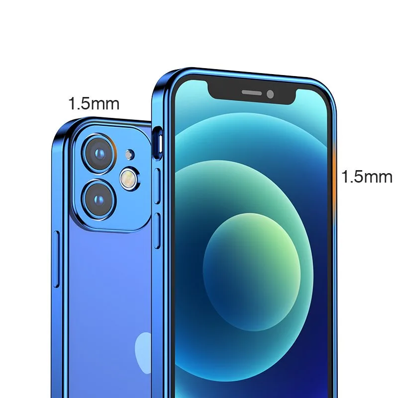 Ultra cienkie przezroczyste etui z metaliczną ramką do iPhone 12 Pro Max złoty 7