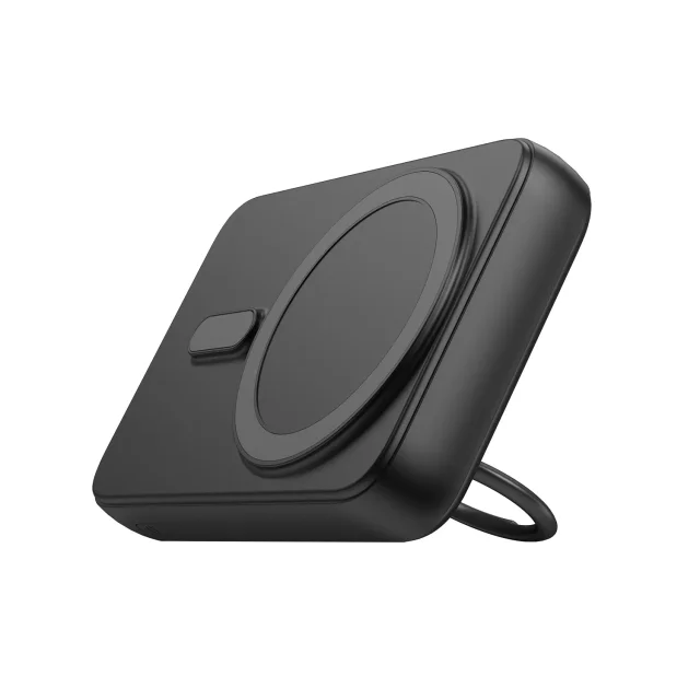 10000 mAh-s, 20 W-os MagSafe vezeték nélküli powerbank állvánnyal + USB-C kábellel, fekete