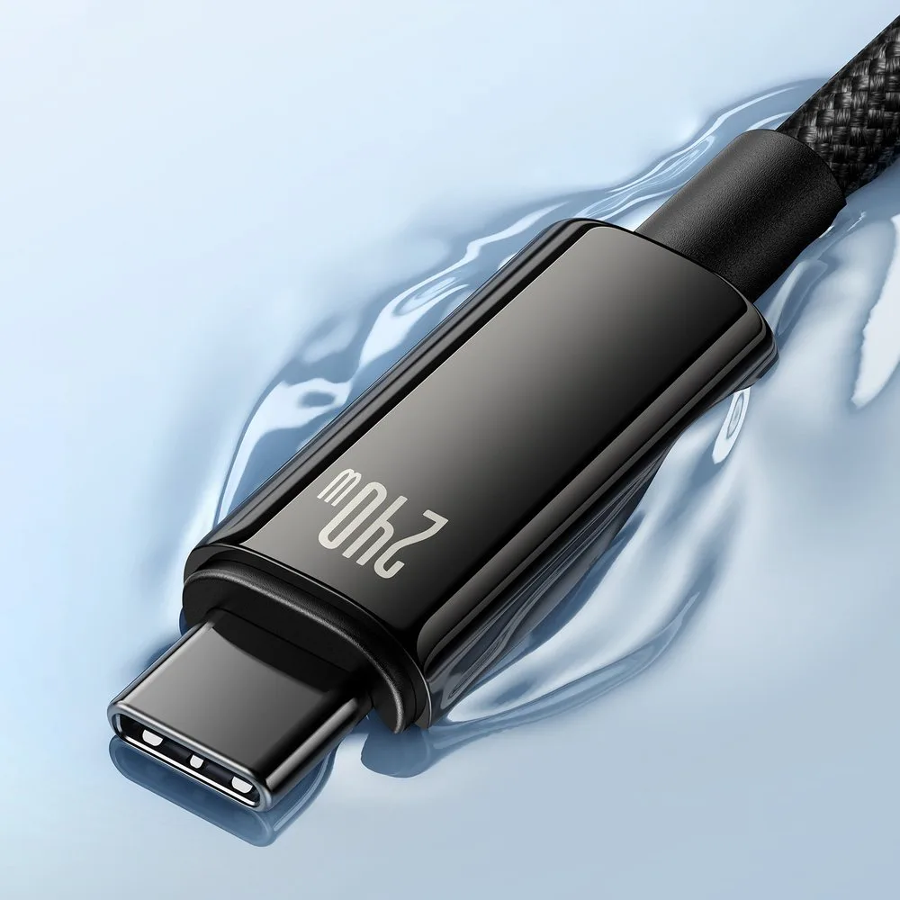 Opletený kábel USB-C 480 Mb/s 240 W Tungsten Gold 3 m čierny 6
