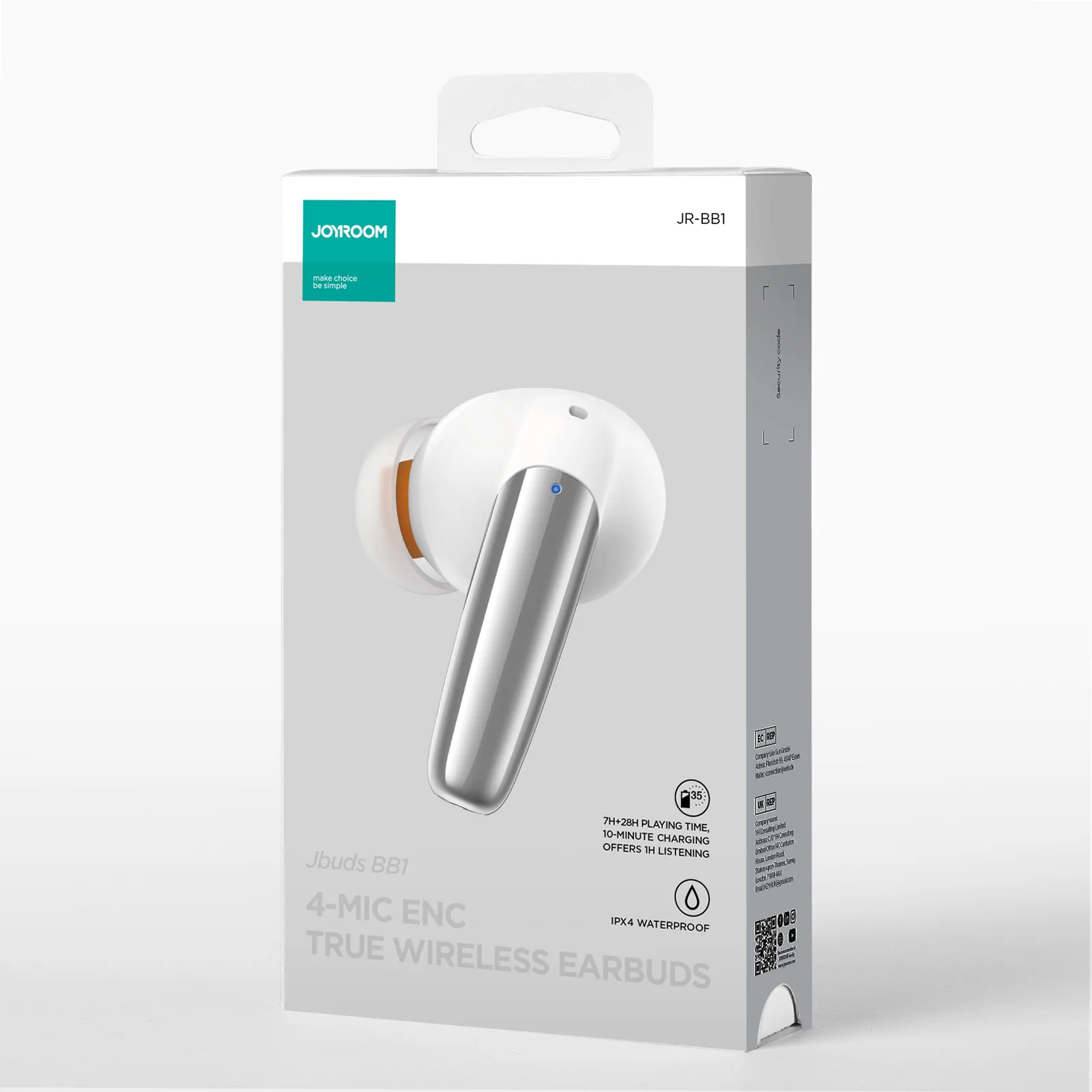 ENC Jbuds Series USB-C Wireless In-Ear Headphones, White 6
