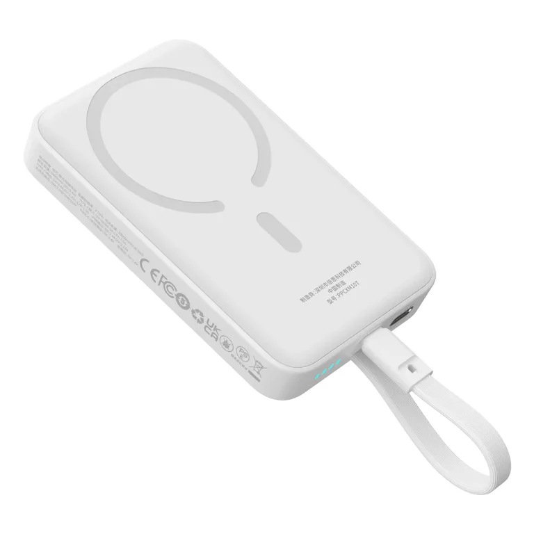 Mini MagSafe Power Bank 10000mAh 30W 0,3 m-es USB-C kábellel, fehér