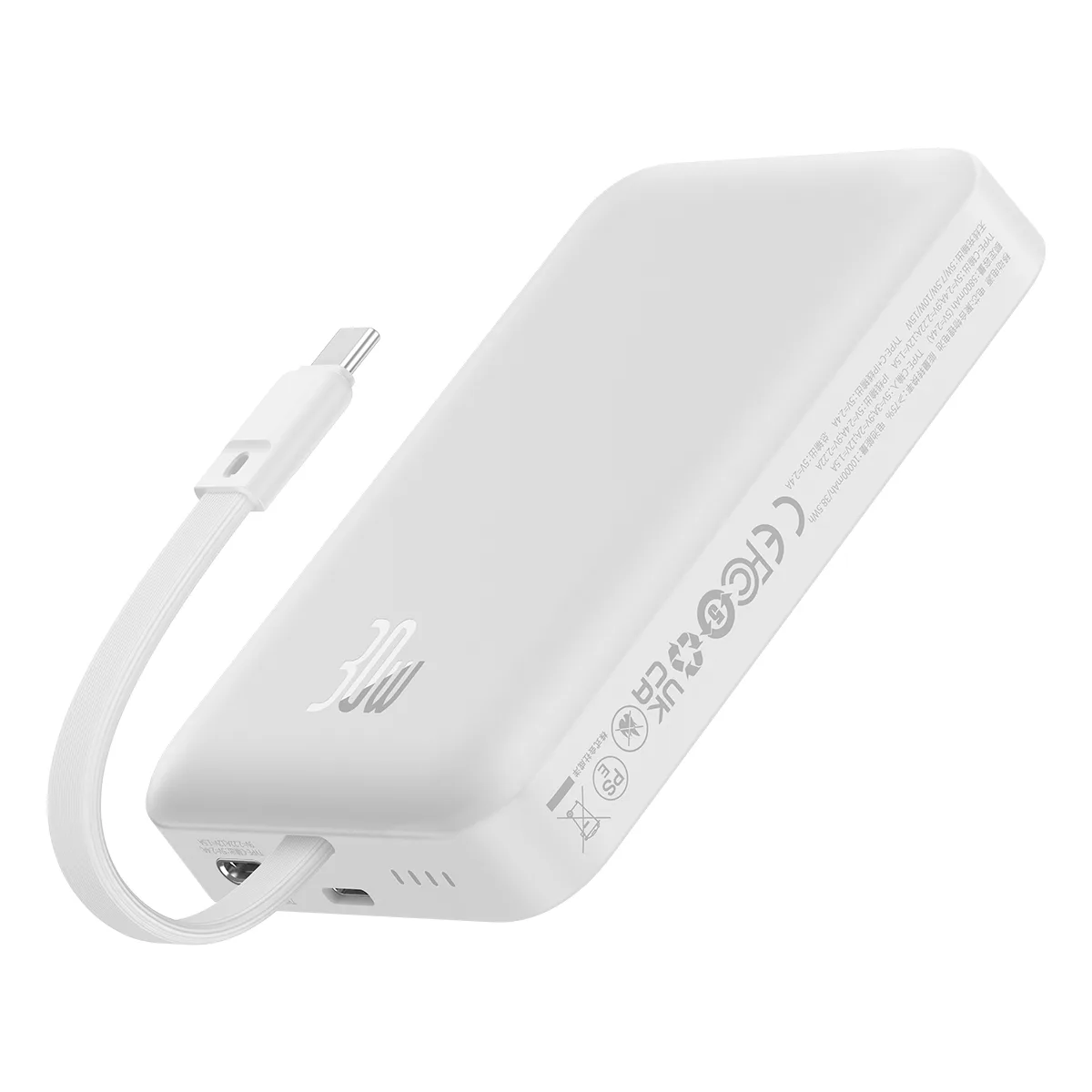 Mini MagSafe Power Bank 10000mAh 30W with 0.3m USB-C Cable, White 8