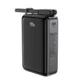 20000mAh M4 PD 67W Power Bank s ugrađenim USB-C kabelom, crna