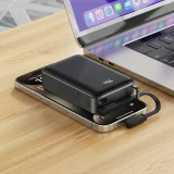 20000mAh M4 PD 67W Power Bank s ugrađenim USB-C kabelom, crna 10