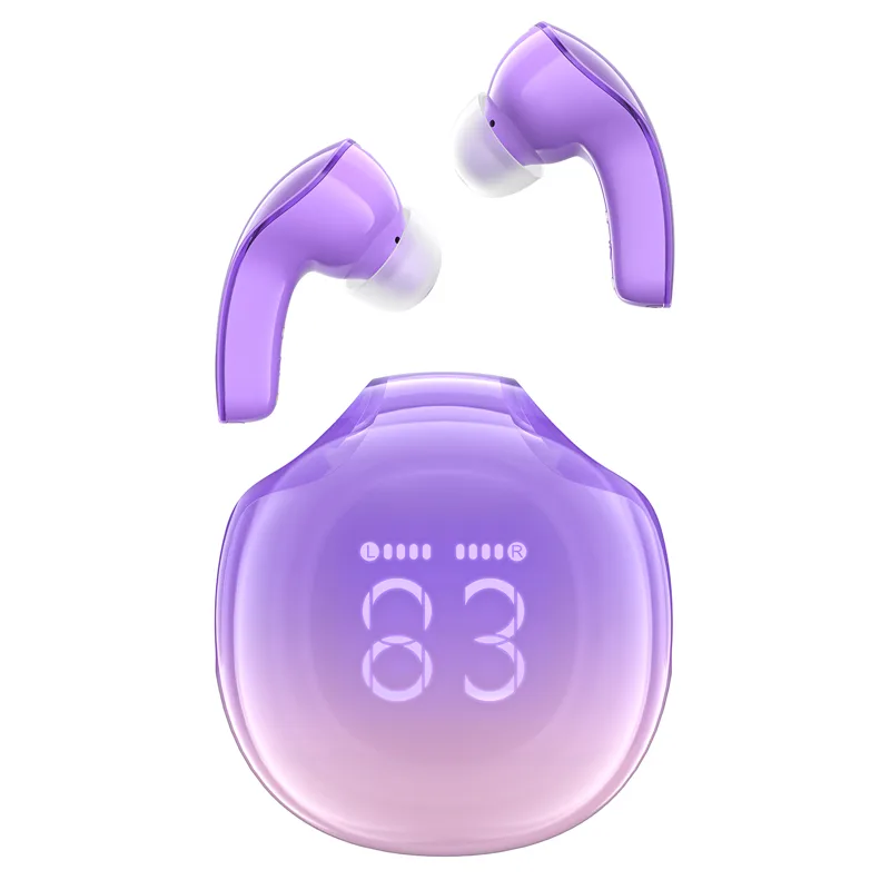 T9 Bluetooth 5.3 vezeték nélküli fülhallgató, USB-C, lila