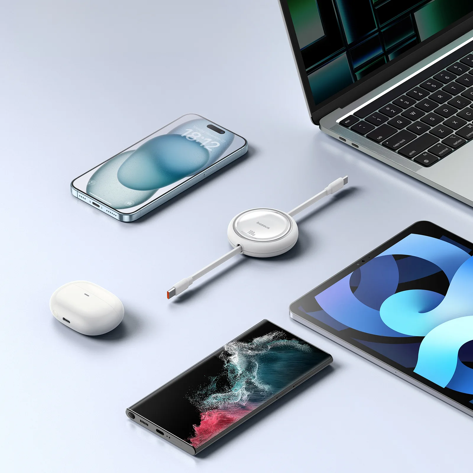 Free2Draw Mini 1m bijeli USB-C uvlačivi kabel 100W 8