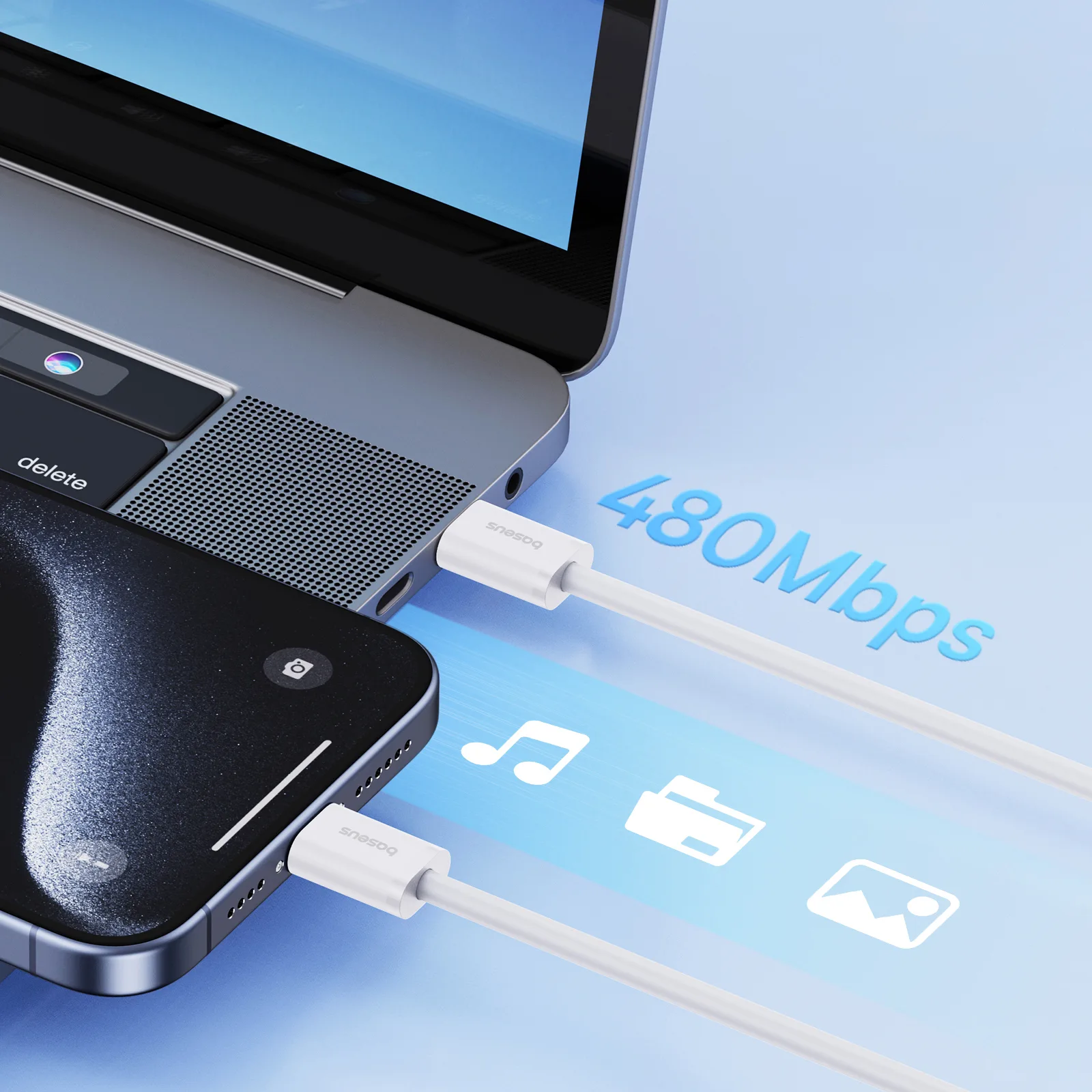 USB-C 30 W PD 480 Mb/s Superior Series II 2 m biely kábel 10