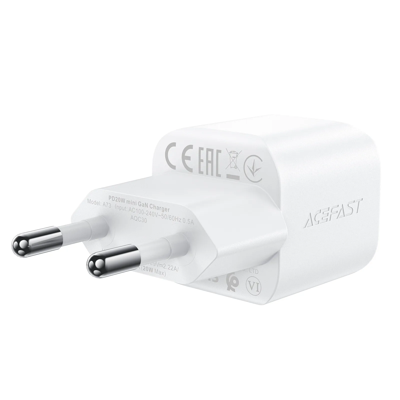 Mini 20W GaN PD zidni punjač + USB-C kabel, bijela 3