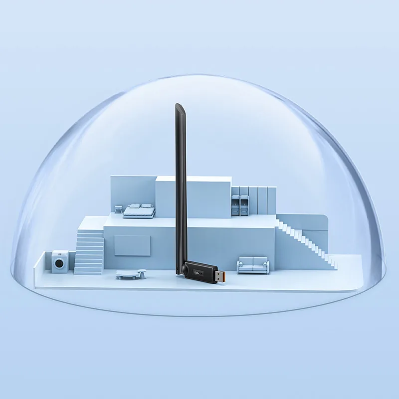 Placă de rețea WiFi externă USB de 2,4 GHz, 150 Mbps, cu antenă de 6 dBi, negru 8