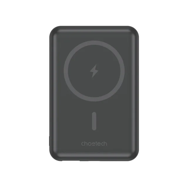 10000 mAh-s vezeték nélküli MagSafe power bank USB-A és USB-C portokkal, állványfunkcióval, fekete