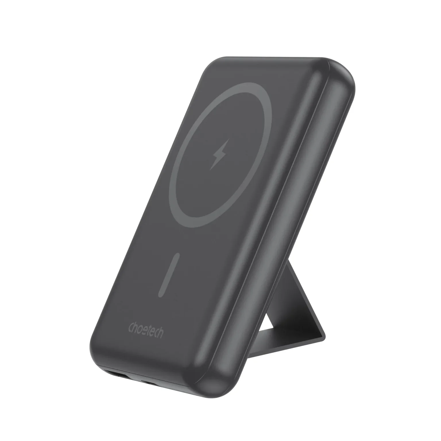 10000mAh bežična MagSafe power banka s USB-A i USB-C priključcima i funkcijom stalka, crna