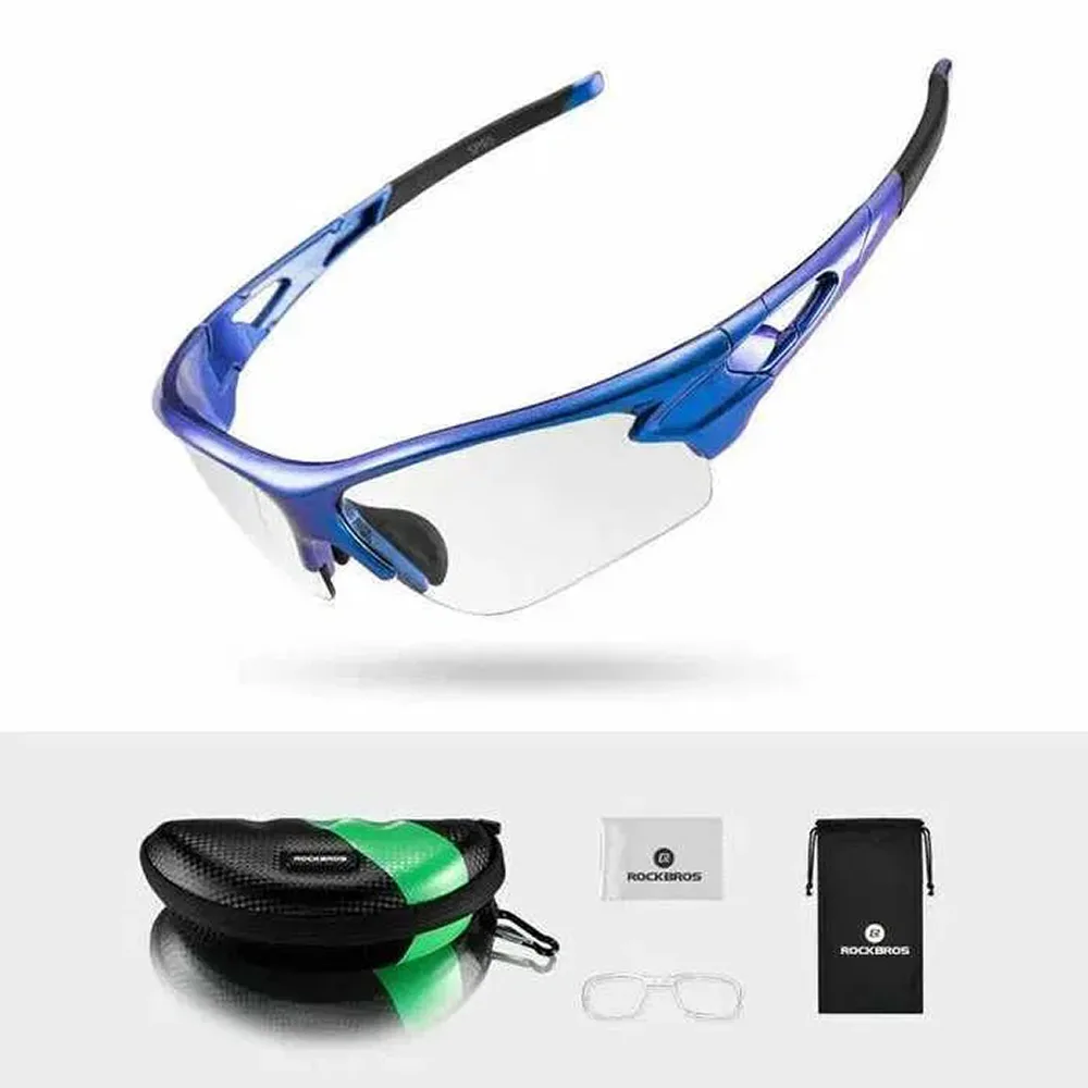 Okulary rowerowe fotochromowe z filtrem UV 400 niebieskie 8
