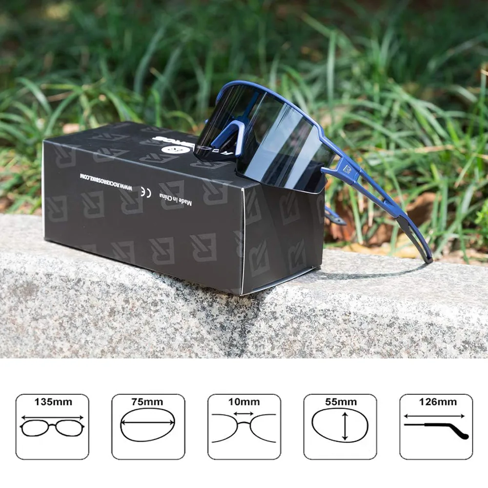 Photochromic cycling glasses with UV 400, UVA, and UVB filters, blue 6