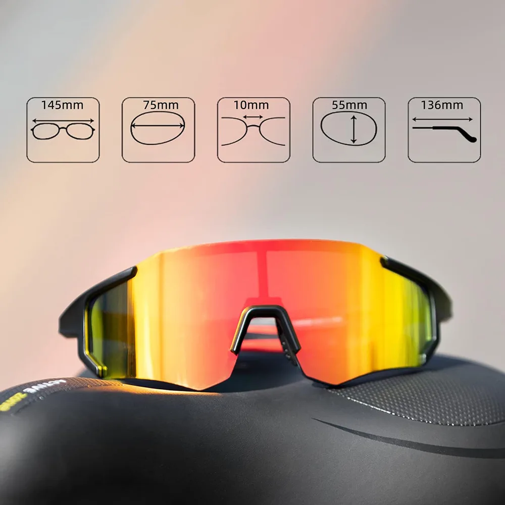 Red cycling sunglasses with polarization and UV 400 filter 4