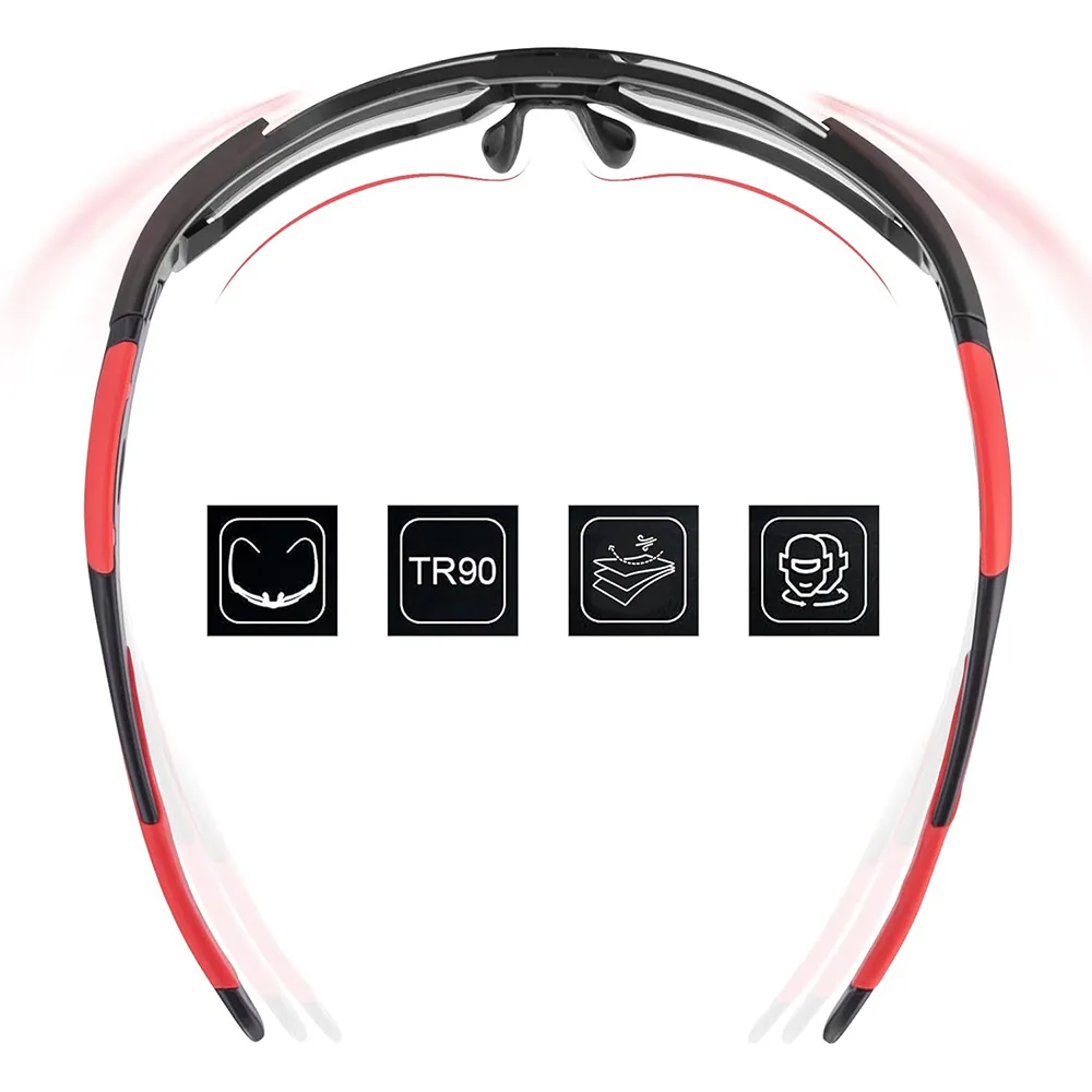Red cycling sunglasses with polarization and UV 400 filter 6