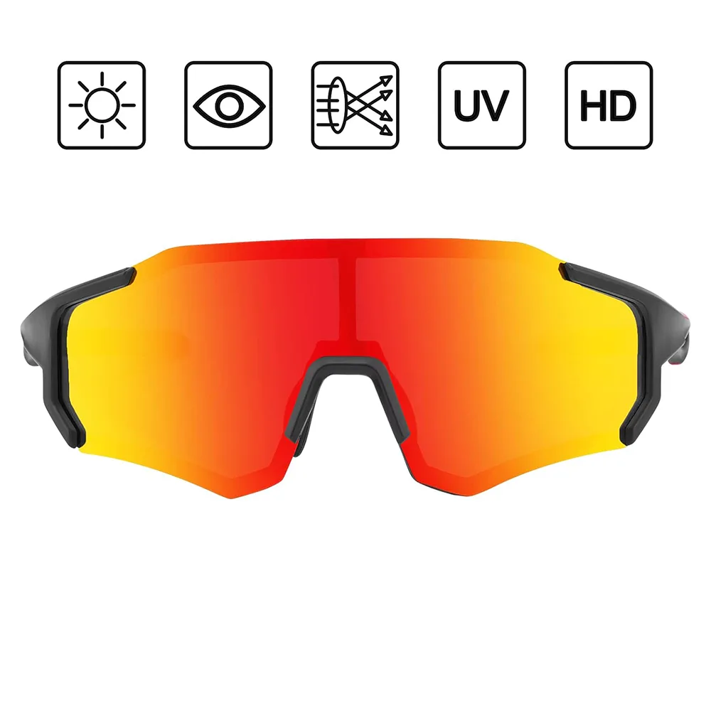 Red cycling sunglasses with polarization and UV 400 filter 7