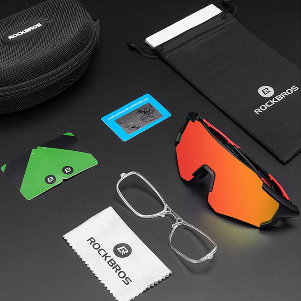 Red cycling sunglasses with polarization and UV 400 filter 8